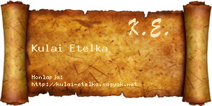 Kulai Etelka névjegykártya
